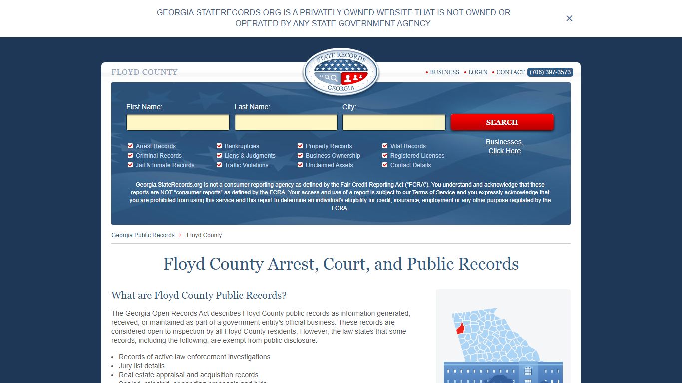 Floyd County Arrest, Court, and Public Records